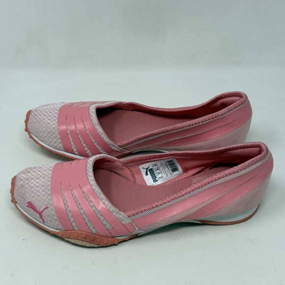 Puma Asha Alt Ballet Flats Womens 6.5 Pink Nylon Suede Casual Slip On Shoes Y2K - Picture 4 of 16